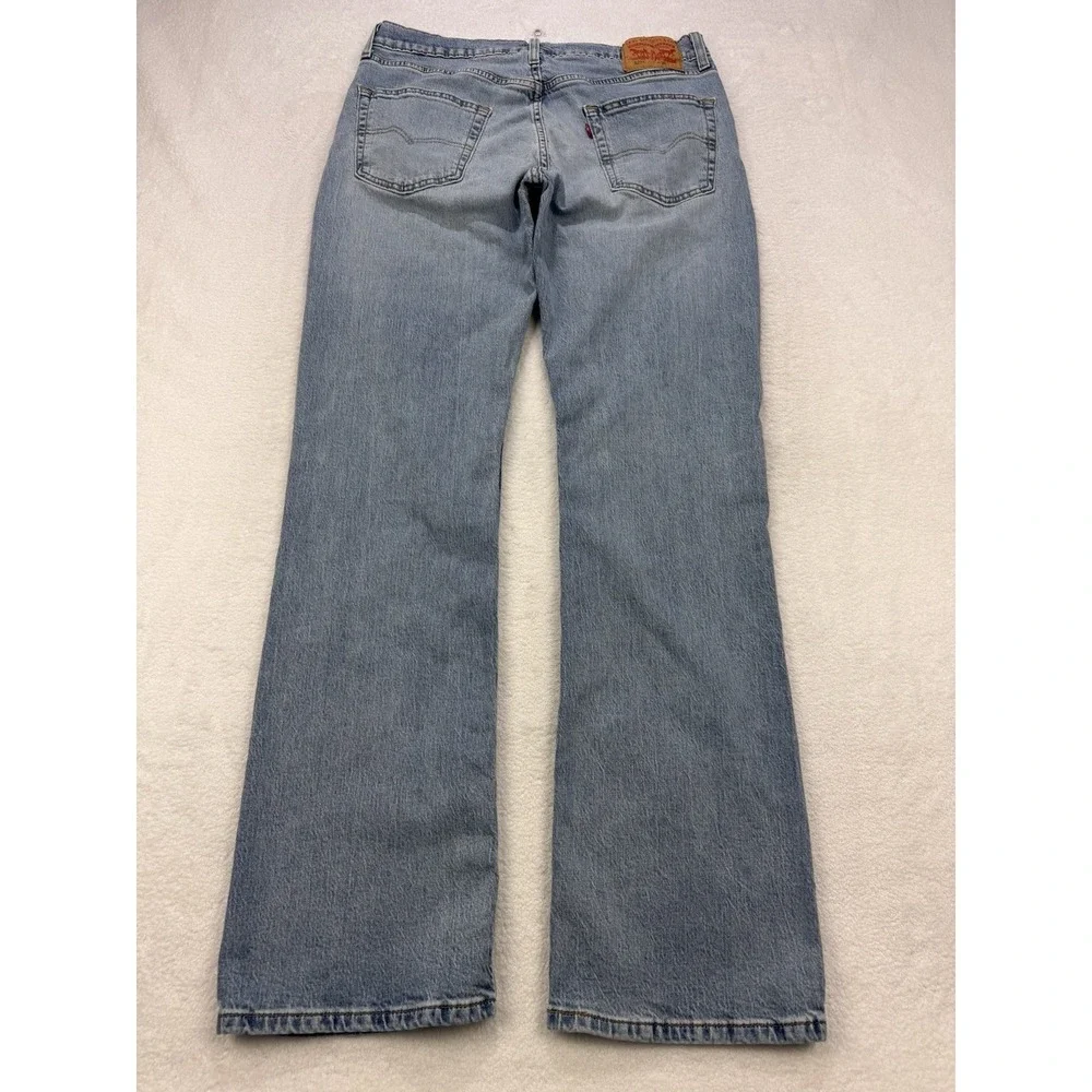 Levis 527 Jeans Men 33x34 Blue Slim Boot Distressed Denim Cowboy Western